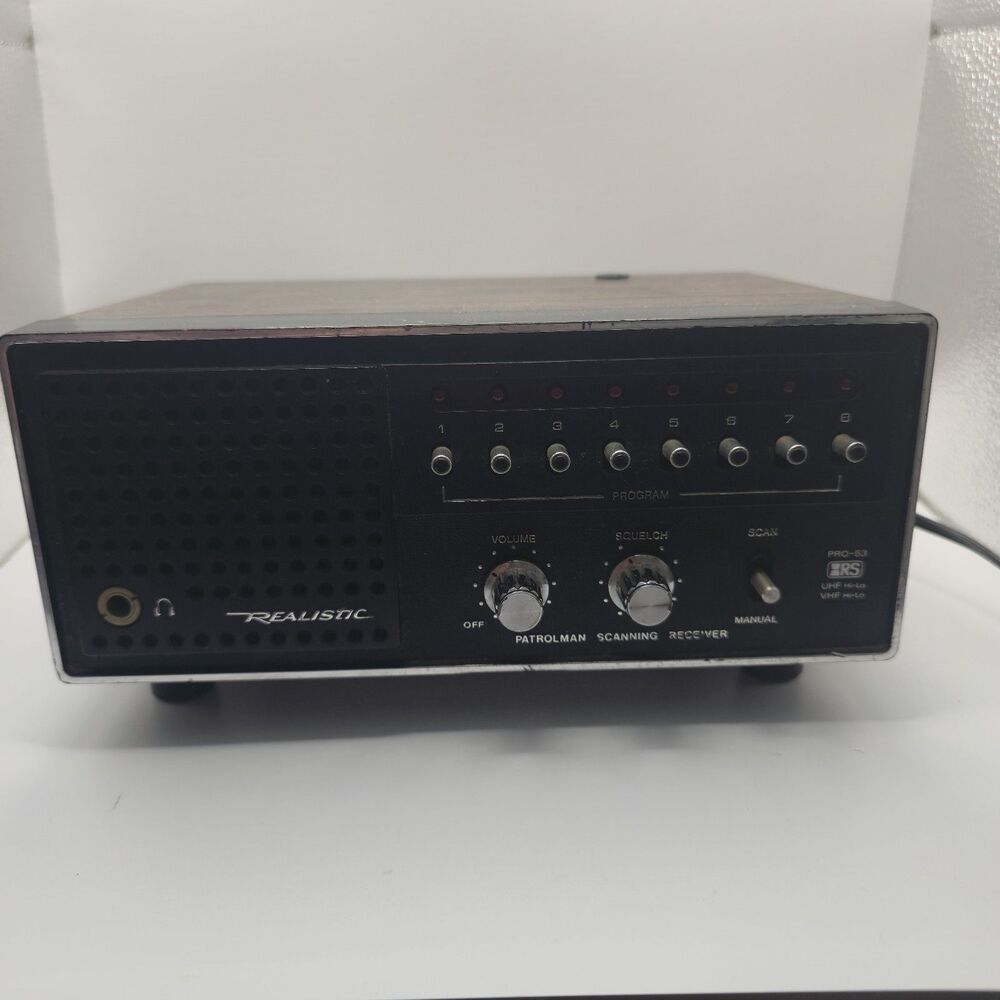 Vintage Realistic PATROLMAN PRO-53 Desktop Radio Scanner + 8 Crystals WORKING